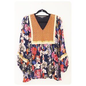 ! RD + Koko Floral Long Sleeve Blouse sz L
